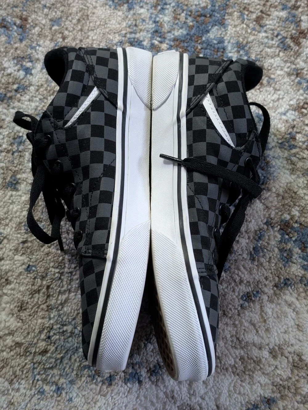 Vans Black and Gray Old Skool Checkered Youth Shoe Size 5
